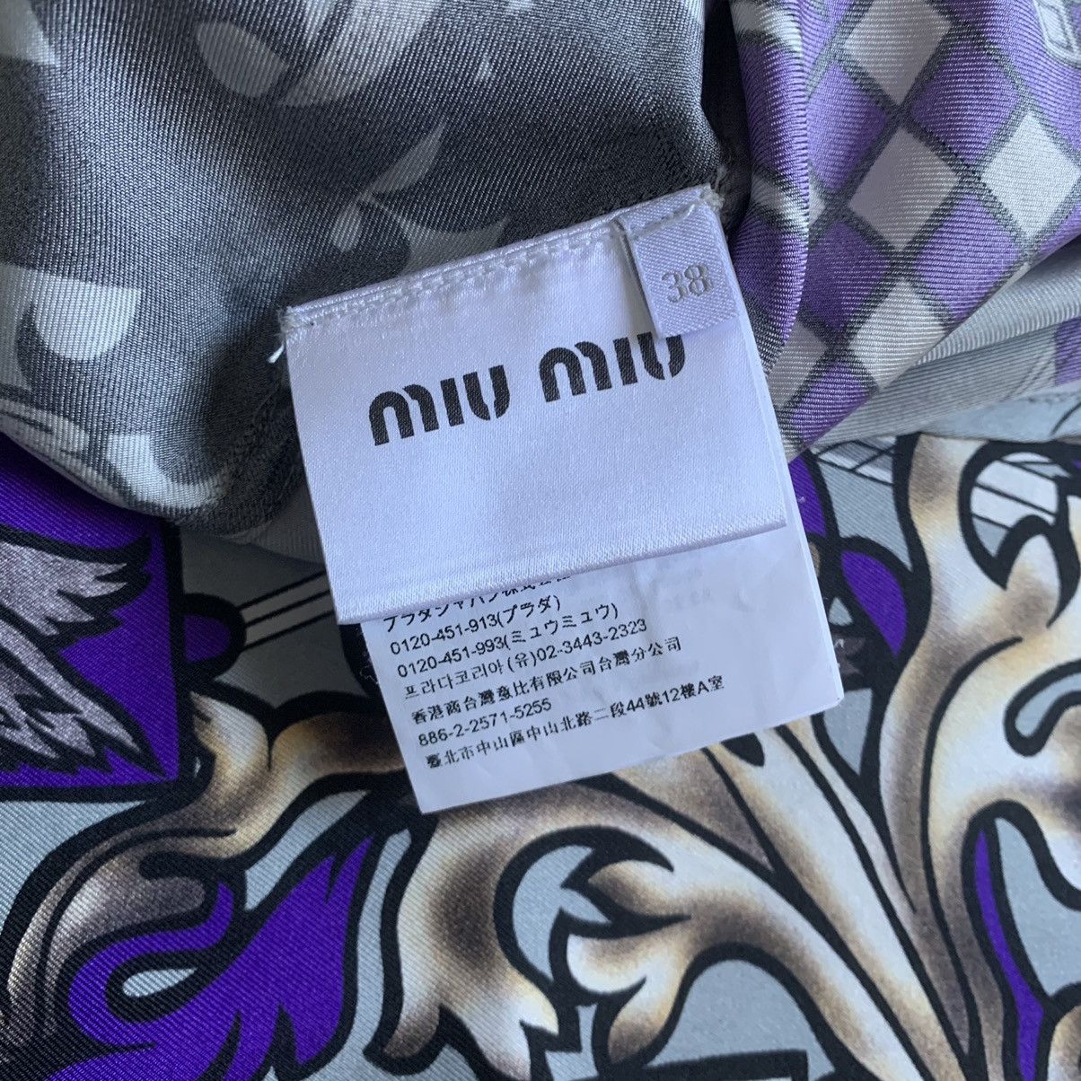 Miu Miu Coat of Arms Silk Button Up Shirt Size US M / EU 48-50 / 2 - 6 Thumbnail