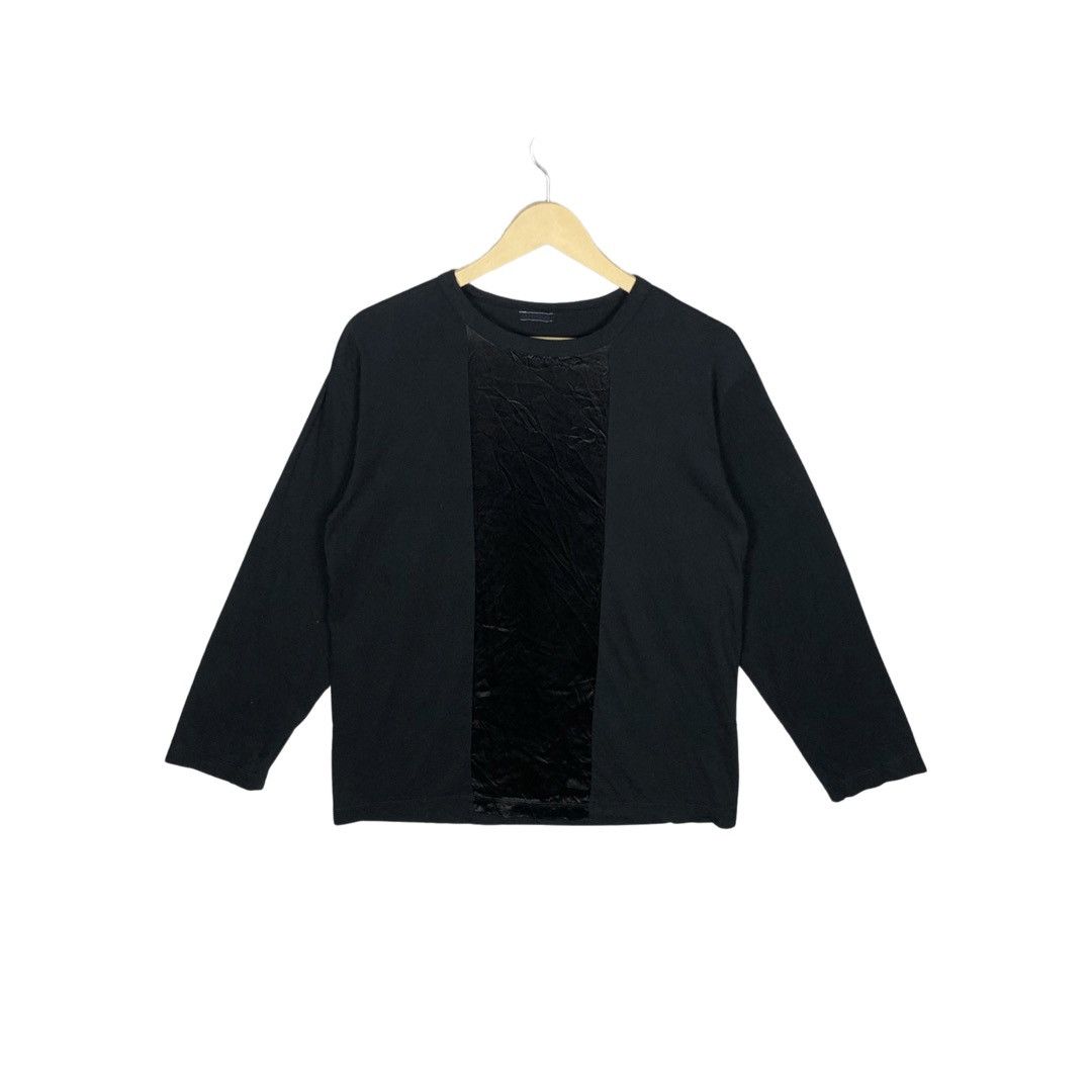 Yohji Yamamoto Vintage Y’s For Living Yohji Yamamoto Long Sleeve Black Tee Size US M / EU 48-50 / 2 - 1 Thumbnail