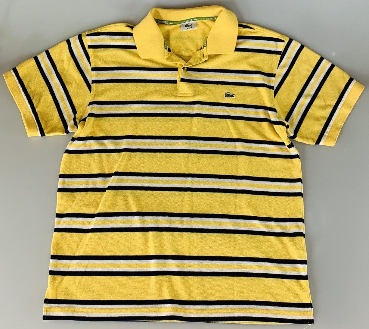 CHEMISE LACOSTE YELLOW BLACK 2 BTN POLO MADE IN FRANCE
