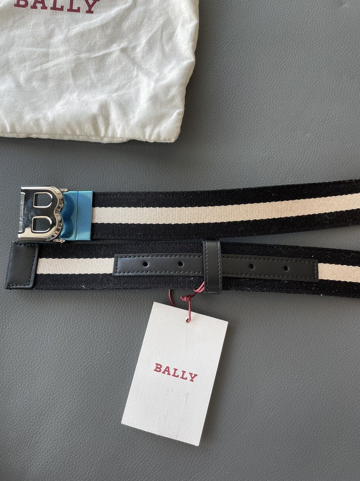 Bally Brand New Iconic Bally Logo Leather Belt Size 32 - 5 Thumbnail