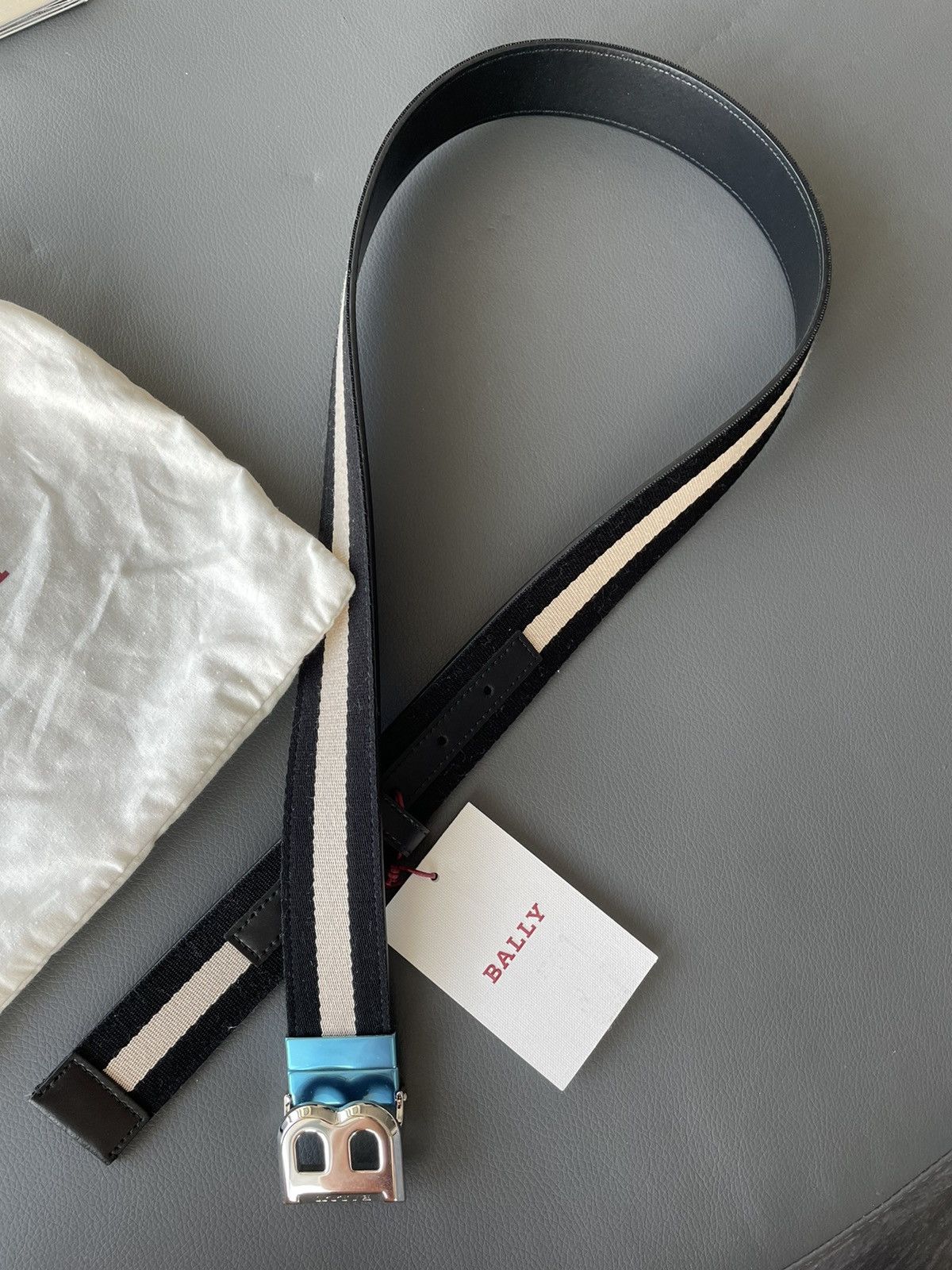 Bally Brand New Iconic Bally Logo Leather Belt Size 32 - 2 Thumbnail