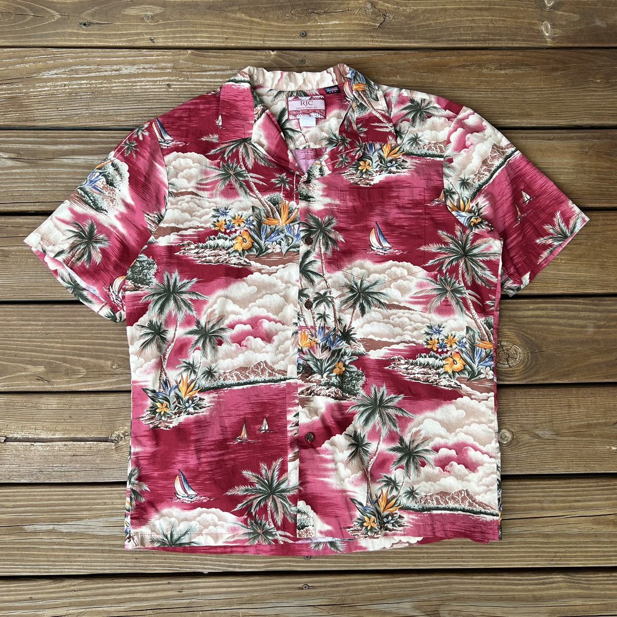 Vintage Vintage 1990’s RJC Tropical Hawaii Made Red Hawaiian Shirt ...