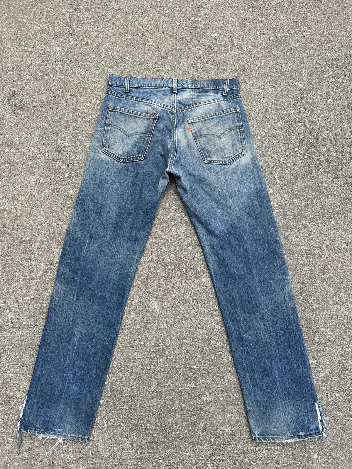 Levi's Vintage 80s Levi’s 505 Orange Tab Denim Trashed Jeans Size US 32 / EU 48 - 5 Thumbnail