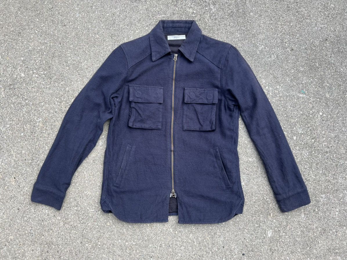 Fujito Fujito Japan Sun Fade Navy Blue 4 Pocket Zipper Jacket Shirt Size US S / EU 44-46 / 1 - 1 Thumbnail