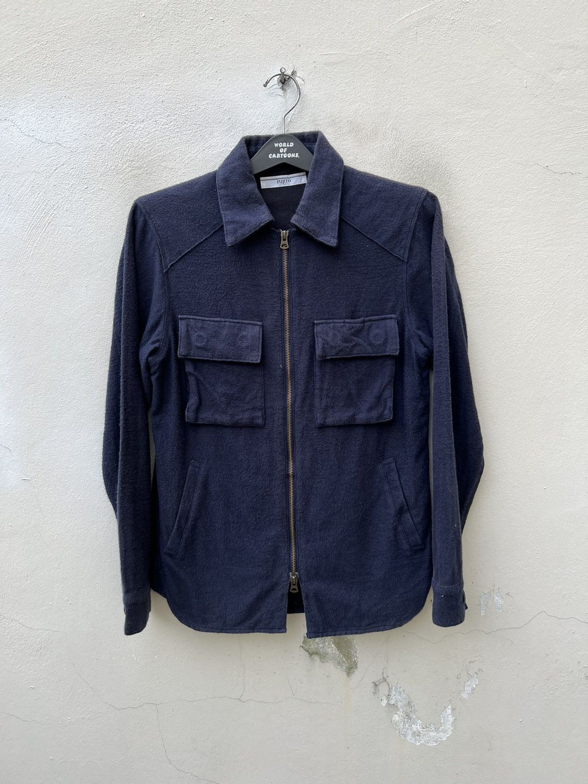 Fujito Fujito Japan Sun Fade Navy Blue 4 Pocket Zipper Jacket Shirt Size US S / EU 44-46 / 1 - 6 Thumbnail