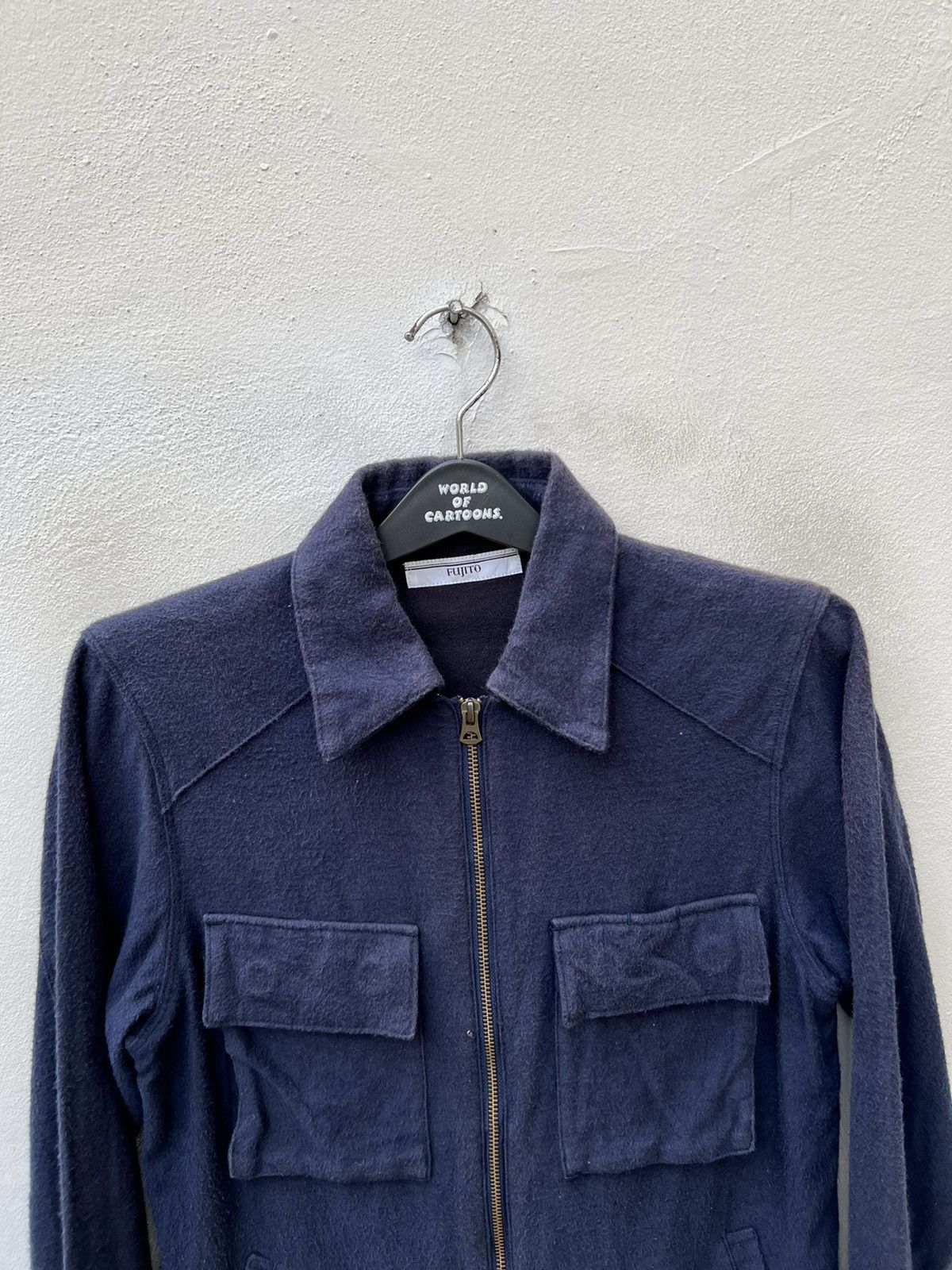 Fujito Fujito Japan Sun Fade Navy Blue 4 Pocket Zipper Jacket Shirt Size US S / EU 44-46 / 1 - 7 Thumbnail