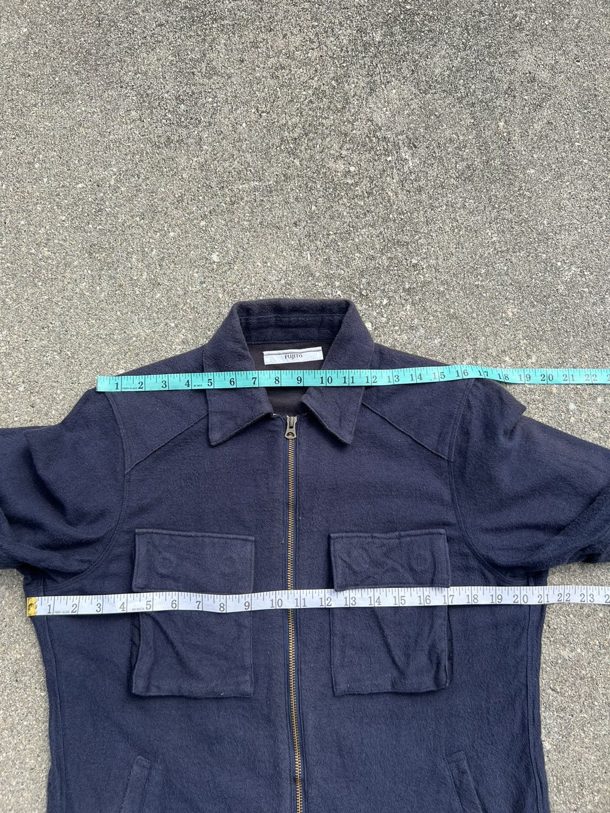 Fujito Fujito Japan Sun Fade Navy Blue 4 Pocket Zipper Jacket Shirt Size US S / EU 44-46 / 1 - 2 Thumbnail