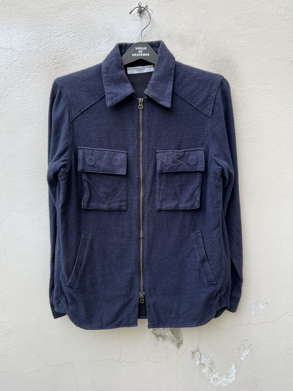 Fujito Fujito Japan Sun Fade Navy Blue 4 Pocket Zipper Jacket Shirt Size US S / EU 44-46 / 1 - 9 Thumbnail