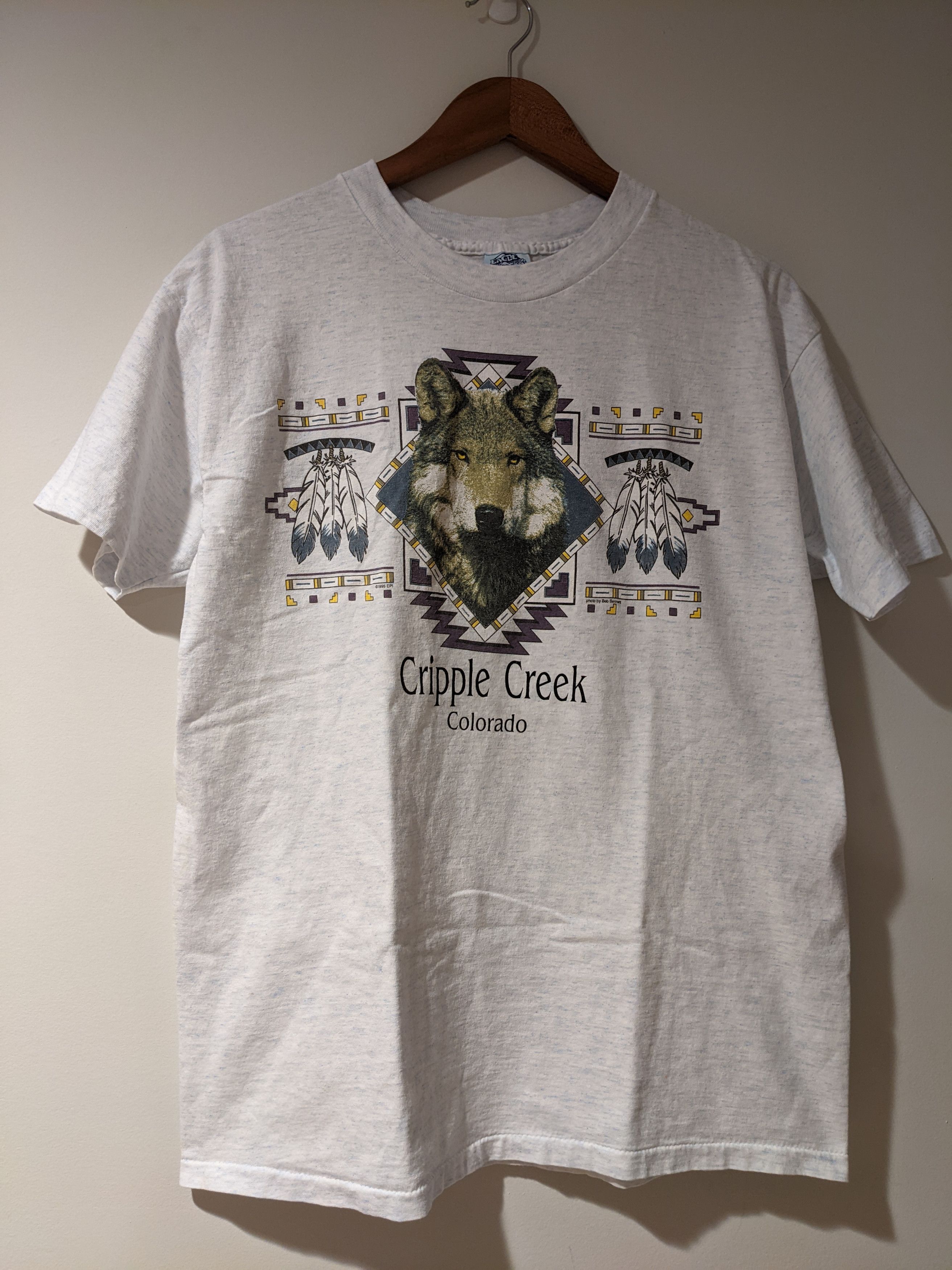 Vintage Vintage 1995 Wolf Animal Made in USA Single Stitch T-shirt Size US L / EU 52-54 / 3 - 1 Thumbnail