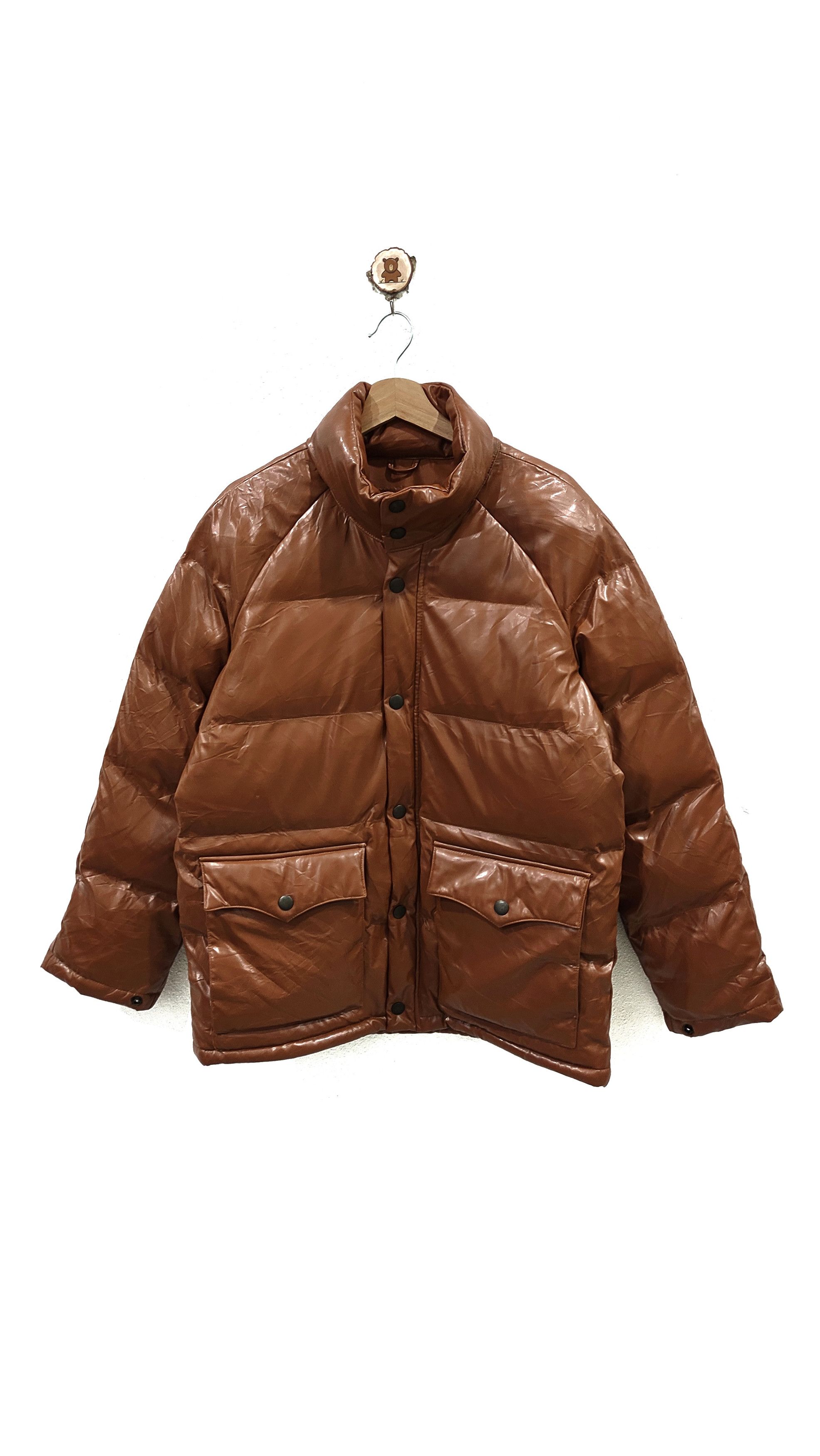 Leather classic down jacket best sale