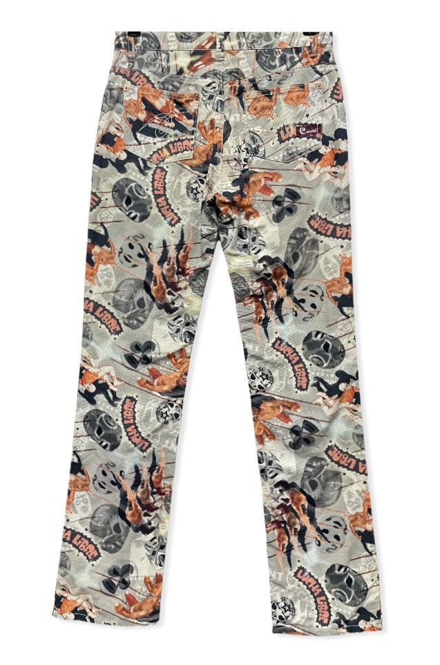 Japanese Brand × WWE 🔥 CASSOPI Wrestling Over Print Pants Made in Japan Size US 28 / EU 44 - 7 Thumbnail