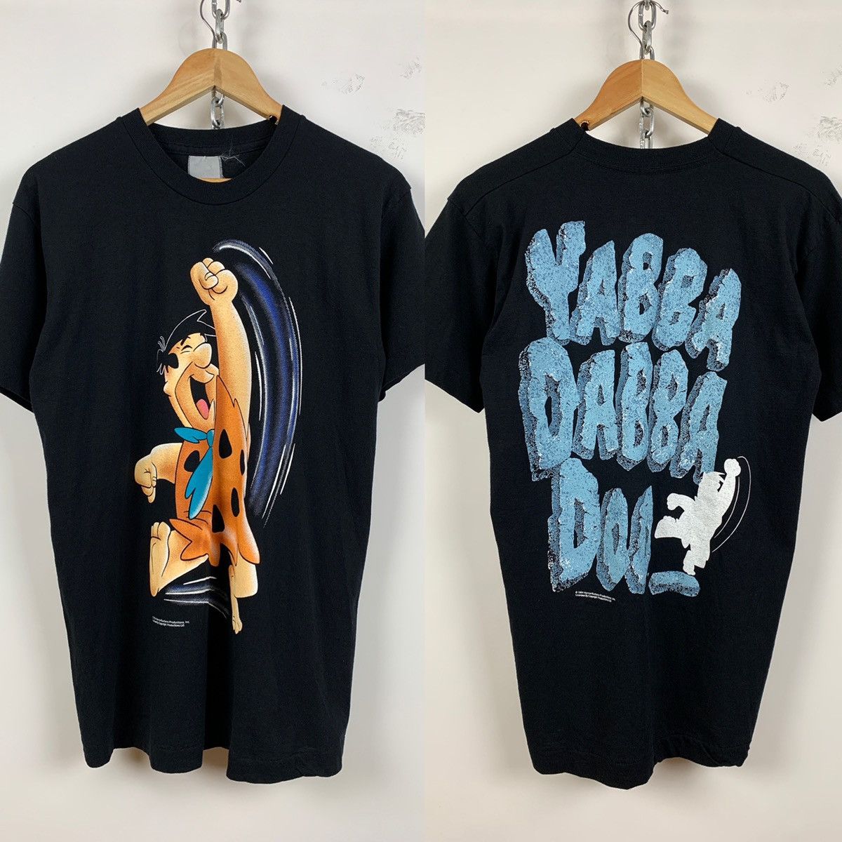 Cartoon Network 1994 Flintstones Yabba Dabba Doo Single Stitch Black T-Shirt Size US M / EU 48-50 / 2 - 1 Thumbnail