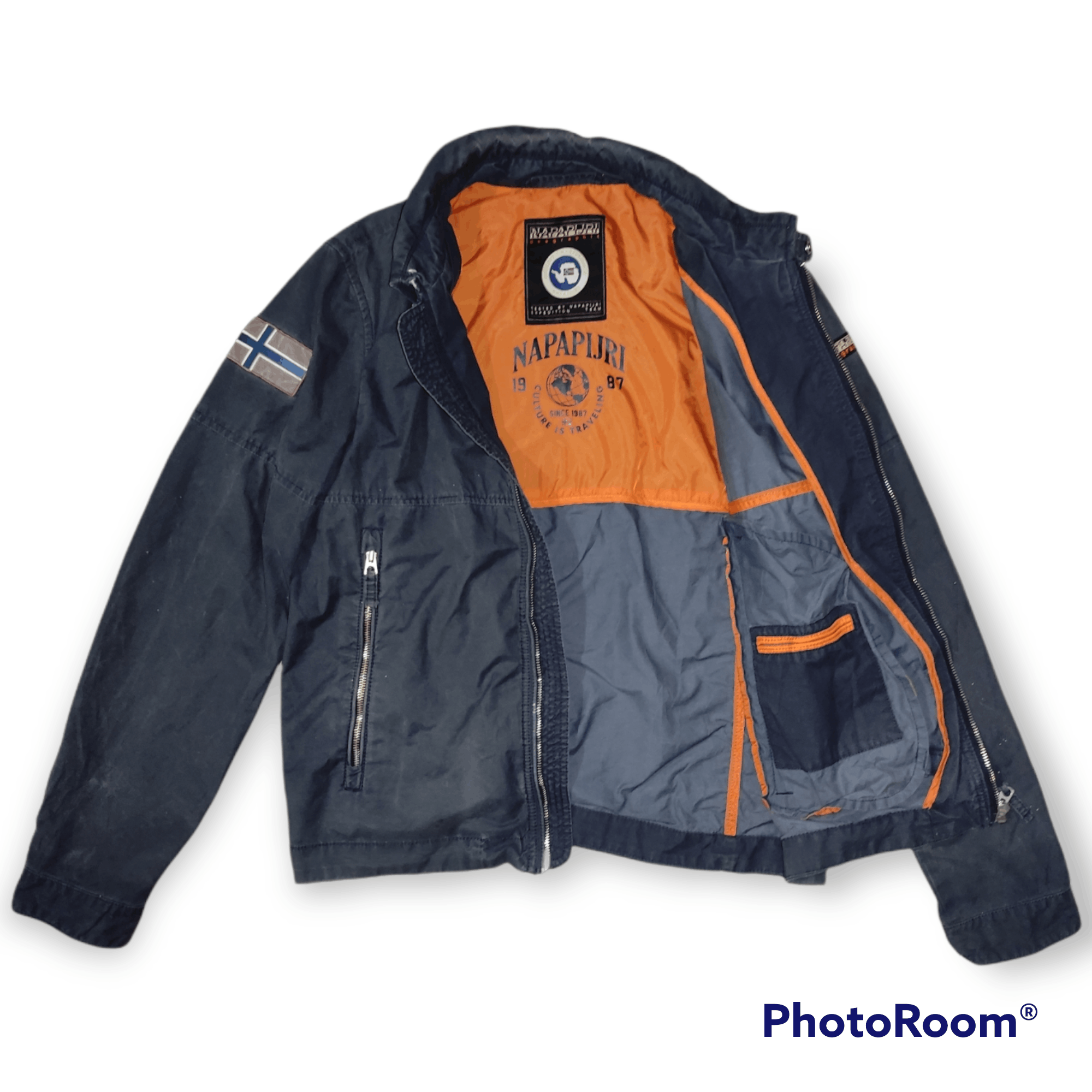 Veste Napapijri Geographic Takus Taille L - Couleur Blanc Cassé, Style Blouson Léger, Occasion Très Bon état