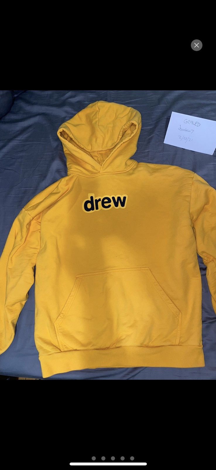 Drew house yellow offers secret hoodie