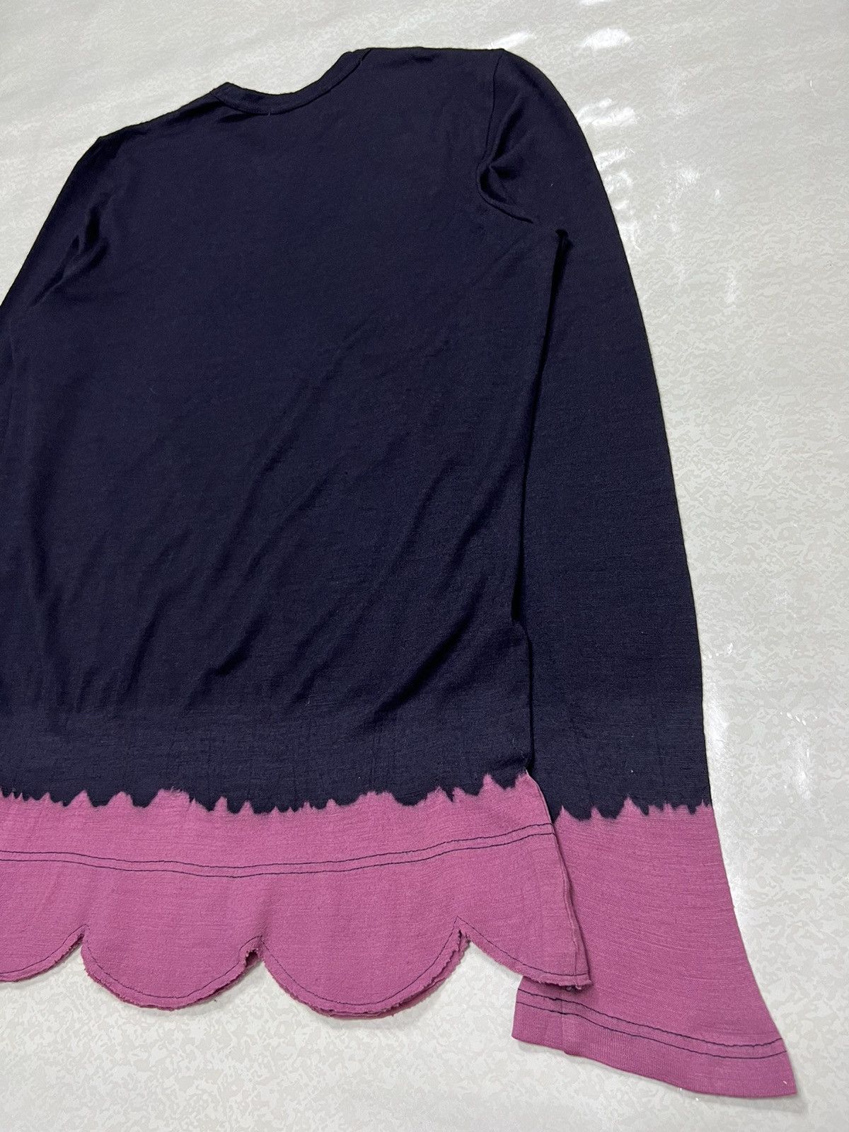 Comme des Garcons A/W 08’ Wool Jersey Scalloped Bleach Knit Cut&Sew L/S Size US M / EU 48-50 / 2 - 9 Thumbnail