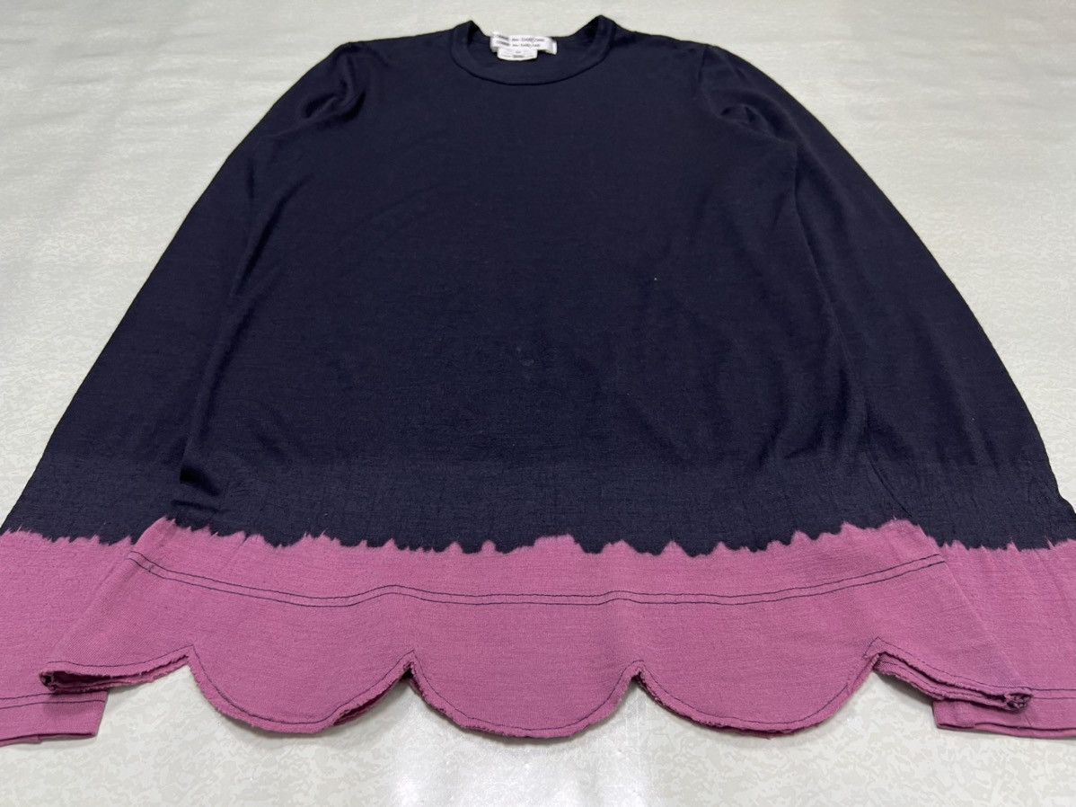 Comme des Garcons A/W 08’ Wool Jersey Scalloped Bleach Knit Cut&Sew L/S Size US M / EU 48-50 / 2 - 6 Thumbnail