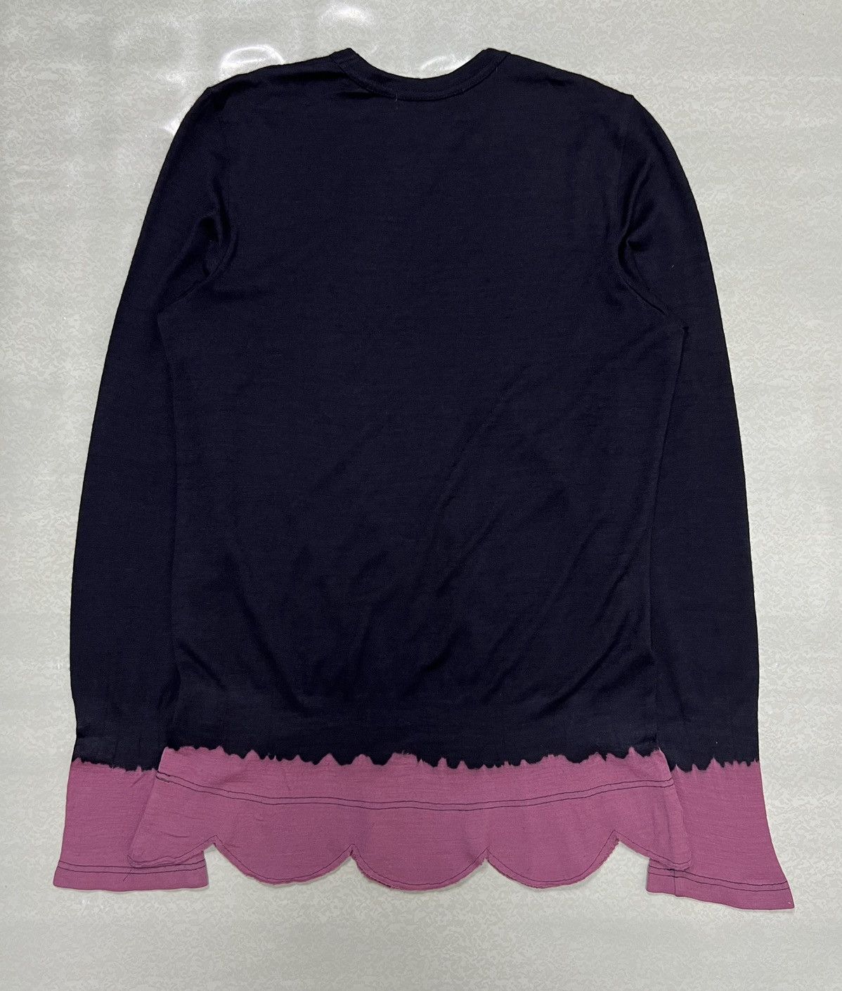 Comme des Garcons A/W 08’ Wool Jersey Scalloped Bleach Knit Cut&Sew L/S Size US M / EU 48-50 / 2 - 2 Thumbnail