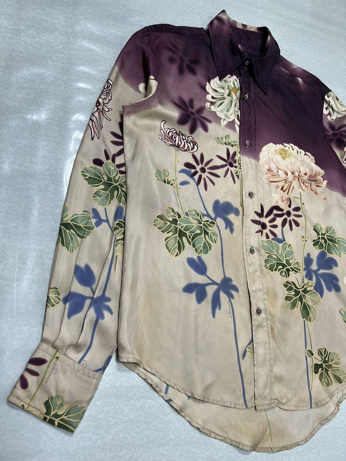Gucci Gucci - Tom Ford - S/S 01’ - Floral Silk Shirt Size US XS / EU 42 / 0 - 4 Thumbnail