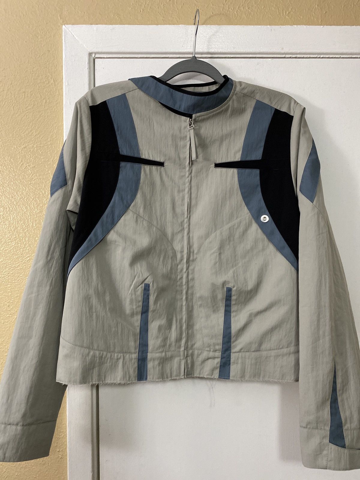 Kiko Kostadinov Grey & Blue Jethra Jacket | Grailed