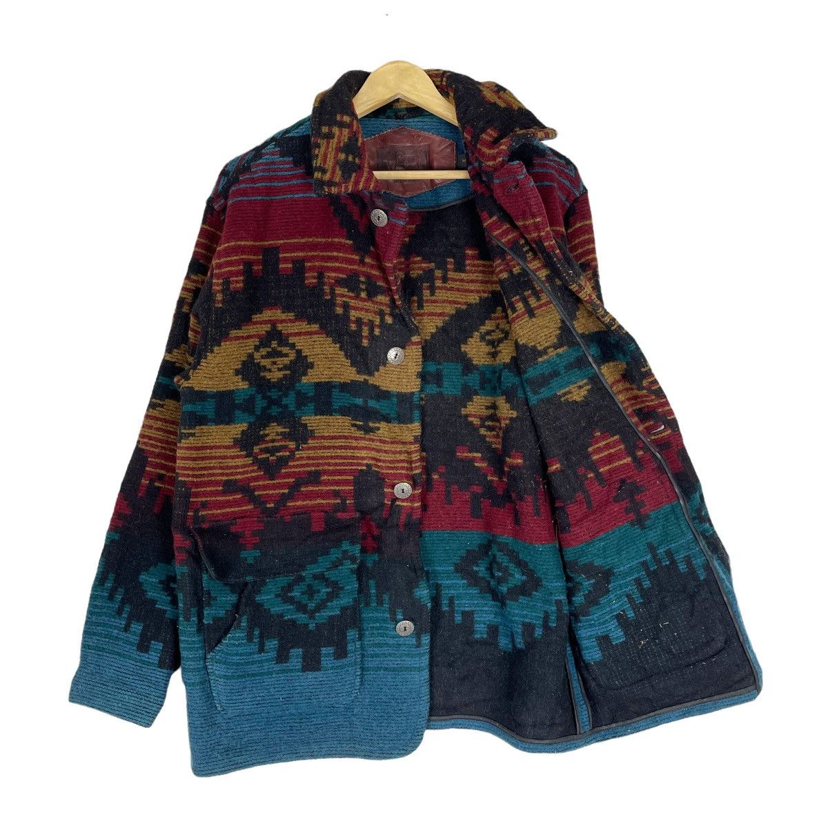 Native × Woolrich Woolen Mills 🔥WOOLRICH AZTEC WOOL BUTTON JACKET Size US M / EU 48-50 / 2 - 7 Thumbnail