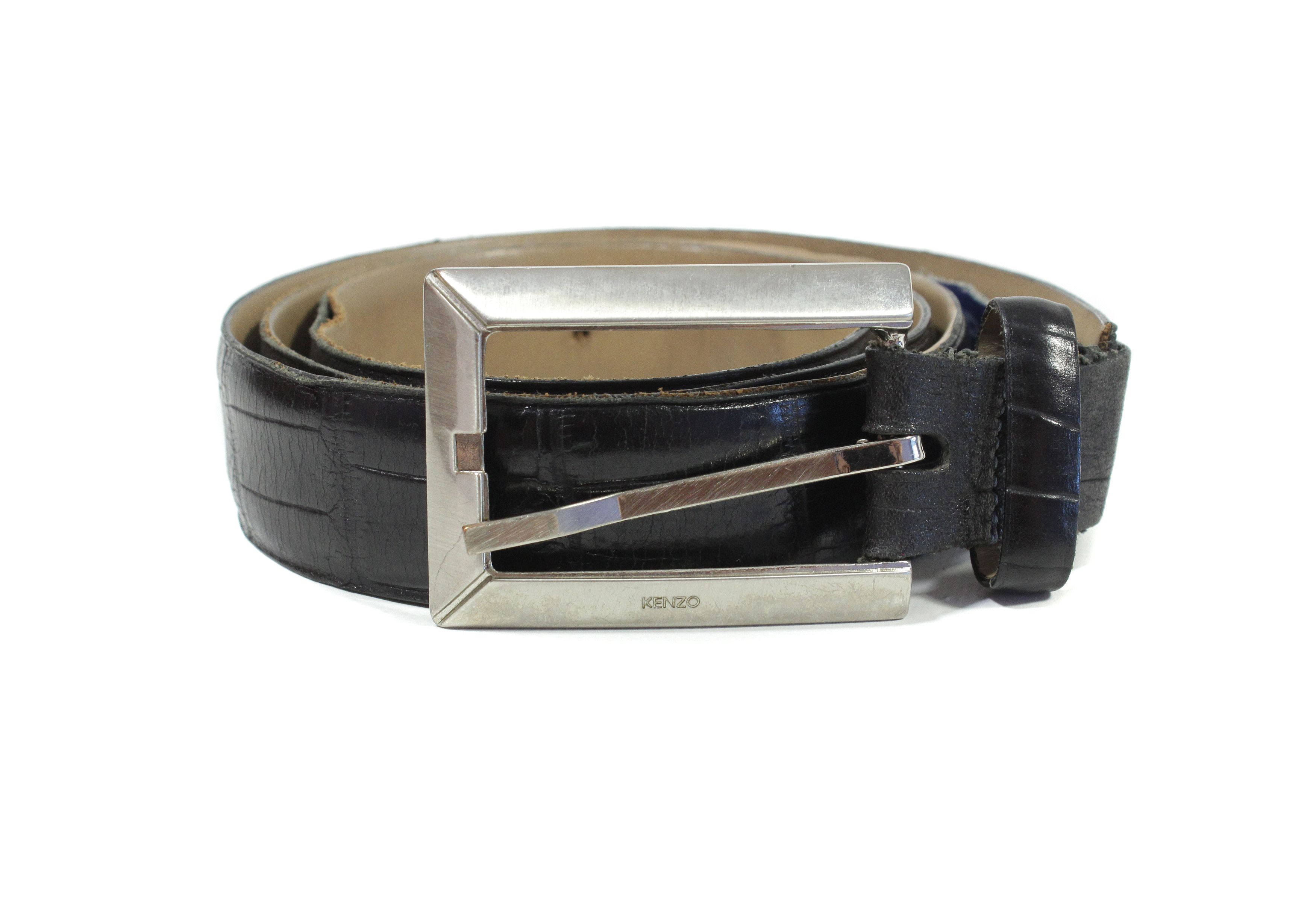 Kenzo Distressed Leather Belt Vintage Size ONE SIZE - 1 Thumbnail