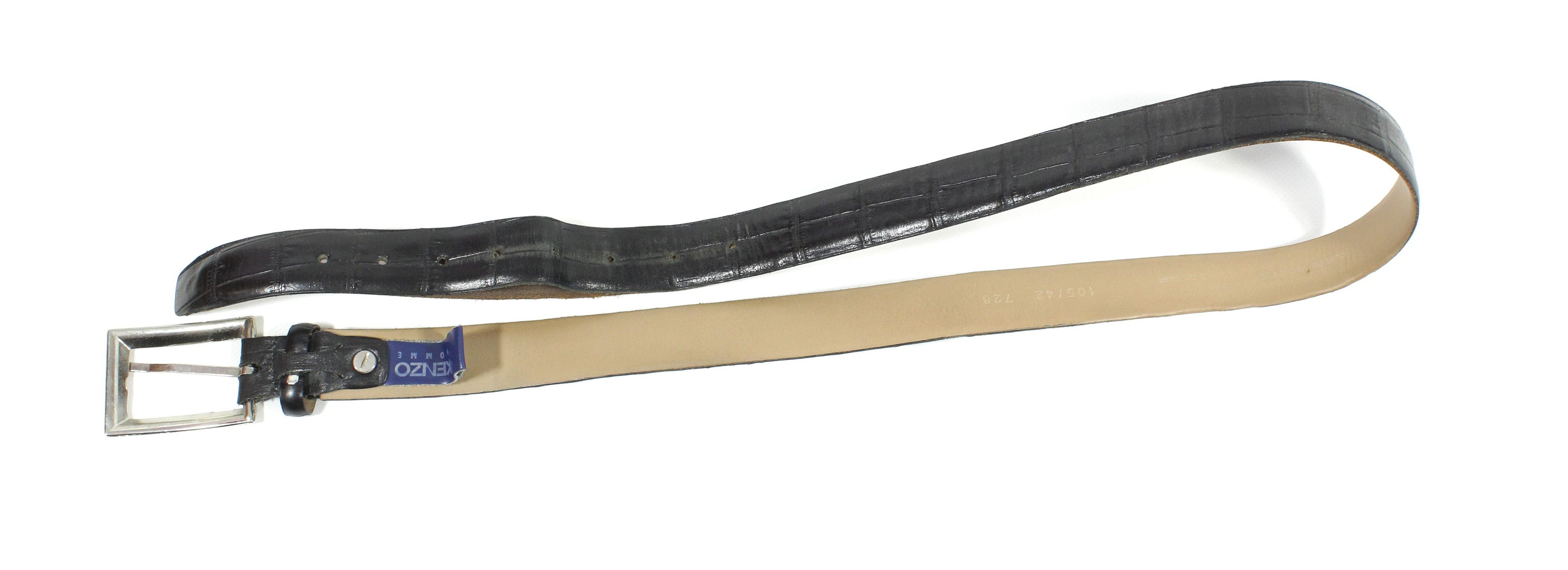 Kenzo Distressed Leather Belt Vintage Size ONE SIZE - 2 Thumbnail