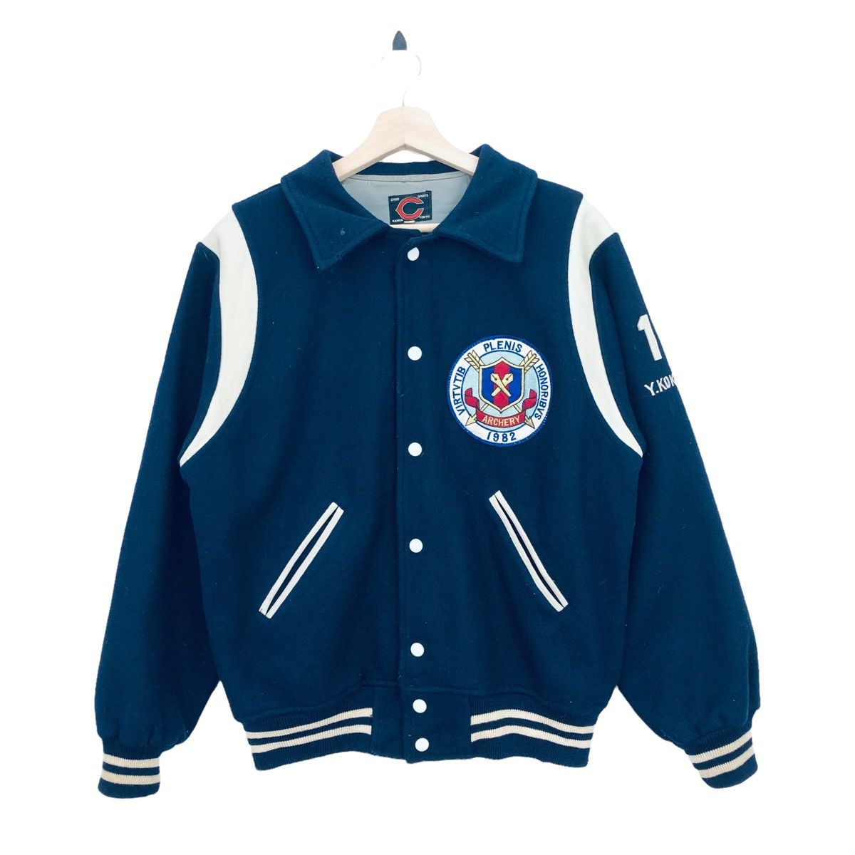 Vtg 90’ ARCHERY Varsity Jacket Puffer Trench Coat Parka