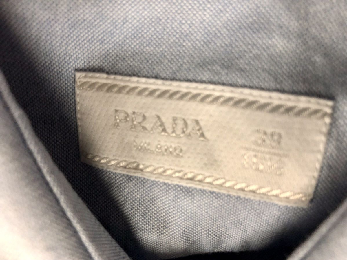 Prada PRADA BLUE SLIM FIT OXFORD SHIRT 39 15.5 Size US S / EU 44-46 / 1 - 2 Thumbnail