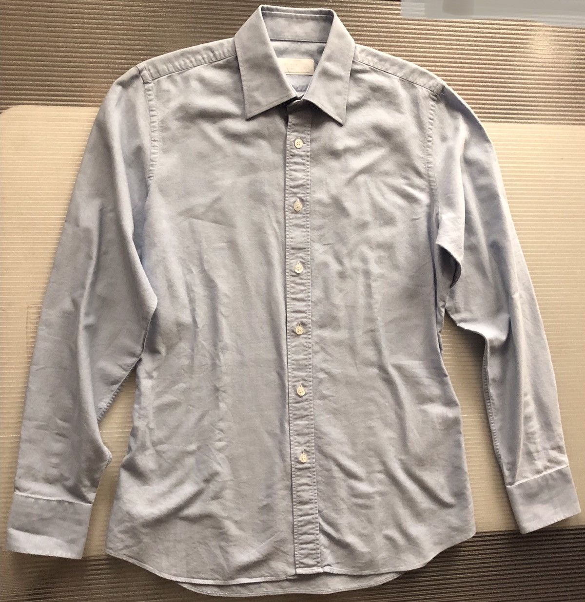 Prada PRADA BLUE SLIM FIT OXFORD SHIRT 39 15.5 Size US S / EU 44-46 / 1 - 14 Thumbnail