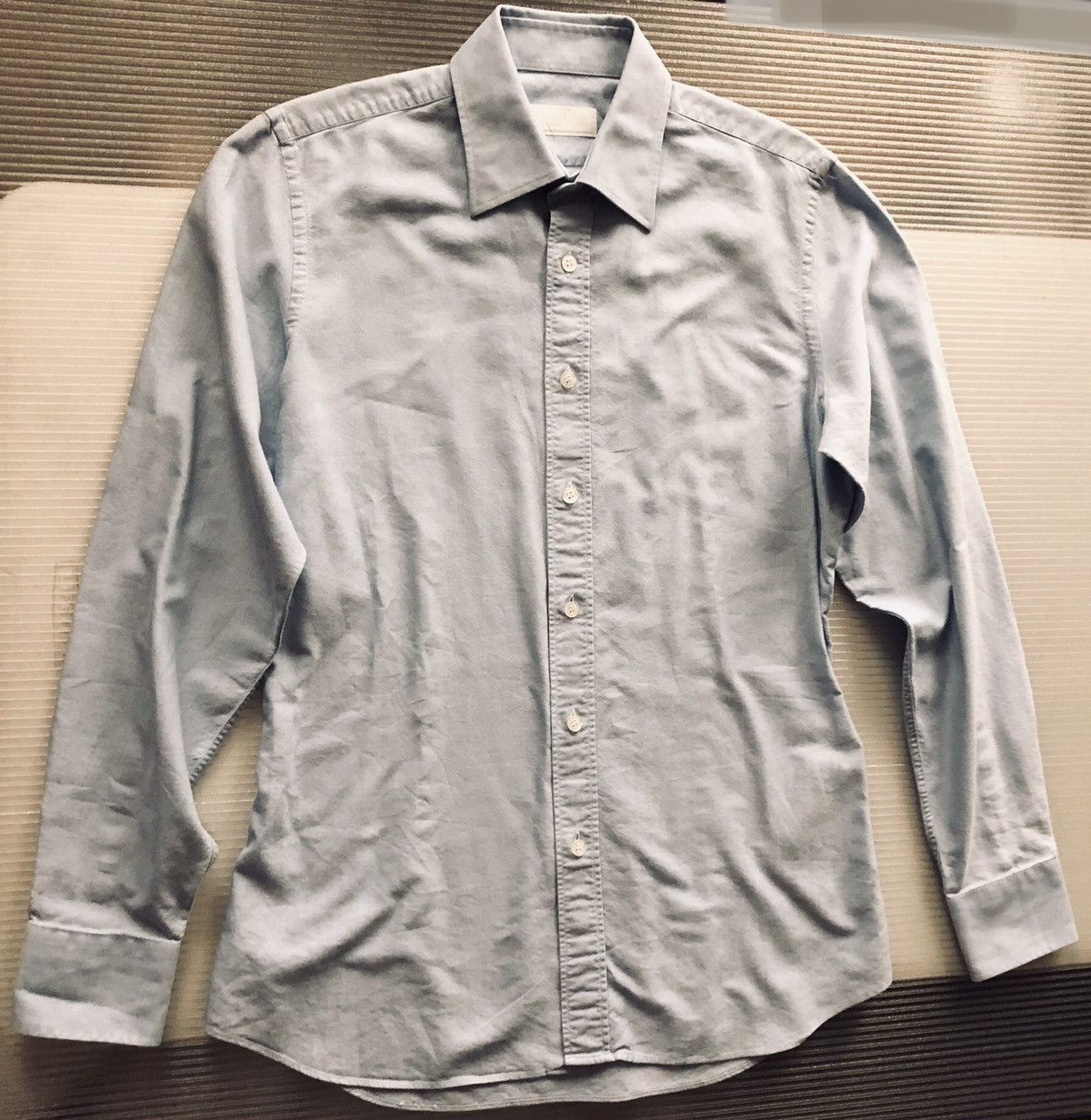Prada PRADA BLUE SLIM FIT OXFORD SHIRT 39 15.5 Size US S / EU 44-46 / 1 - 1 Thumbnail