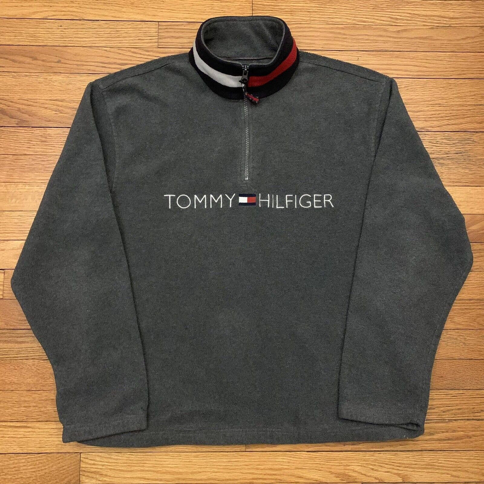 Vintage 90s Tommy Hilfiger 1/4 Quarter Zip Fleece Sweater