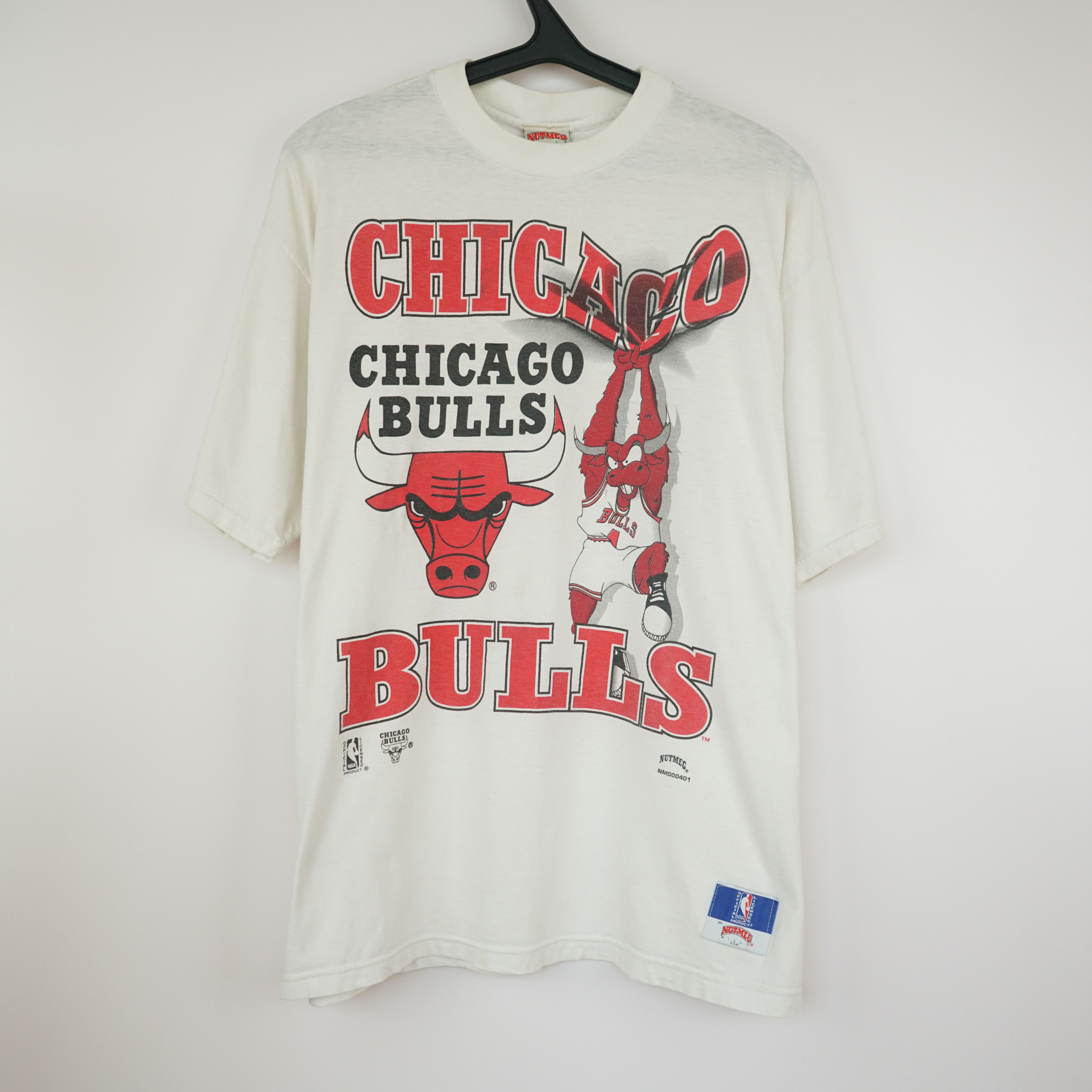 T-Shirt Vintage Chicago Bulls - Caricature Unisexe - Taille M - Gildan - États-Unis
