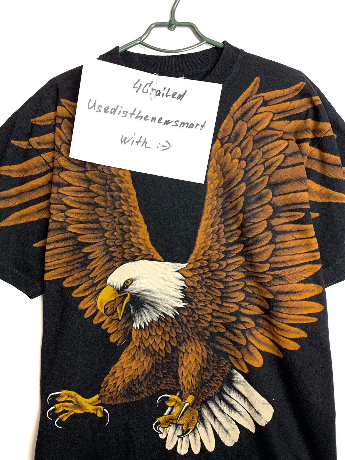 Vintage Vintage 90s BIG EAGLES DESIGN Full Print T-Shirt Size US L / EU 52-54 / 3 - 10 Thumbnail