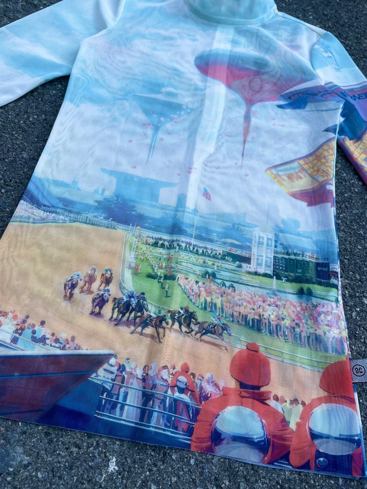 Opening Ceremony × Vintage Rare! Mesh Opening Ceremony x Syd Mead Art Long Sleeves Size US XS / EU 42 / 0 - 4 Thumbnail
