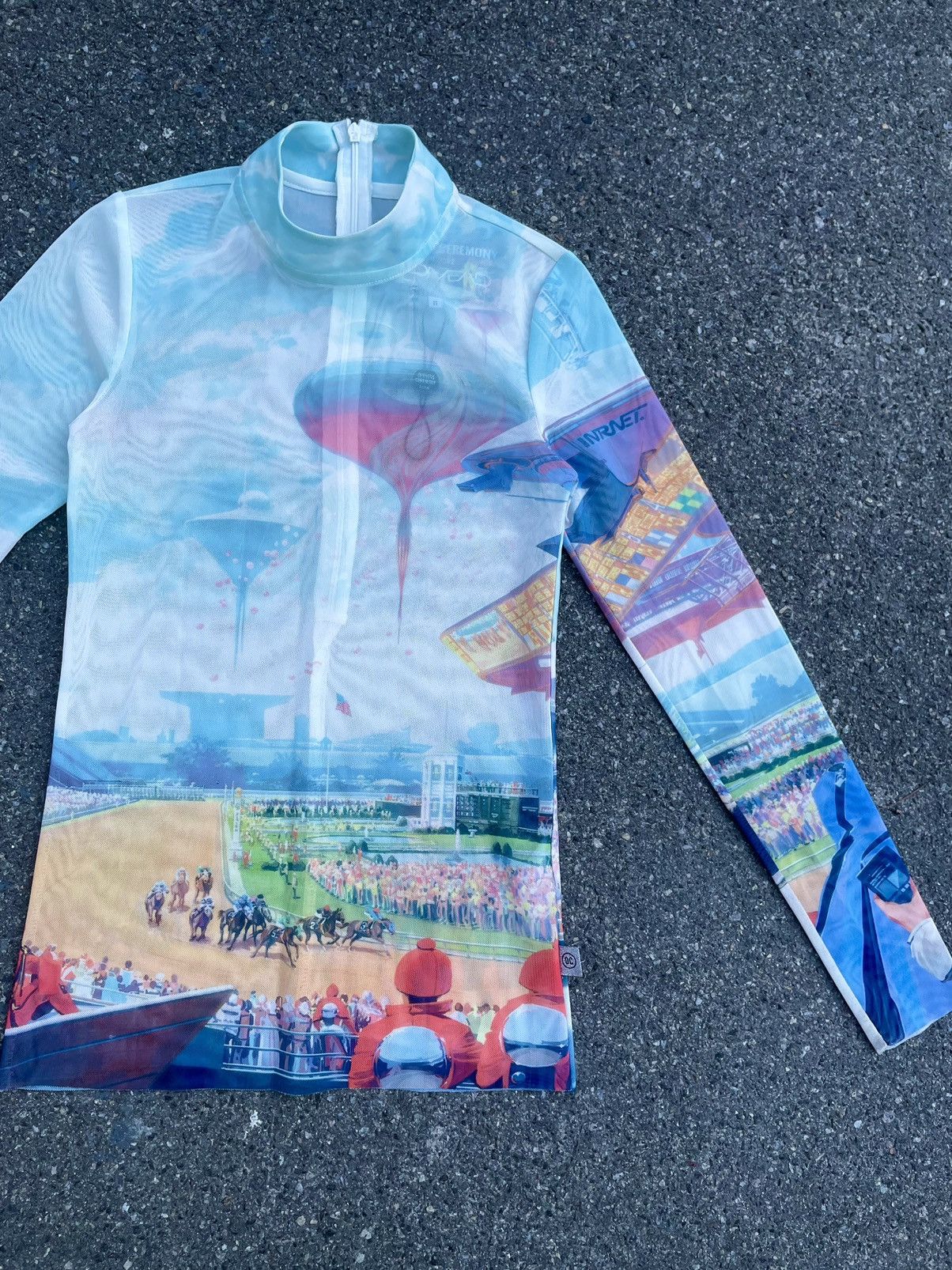 Opening Ceremony × Vintage Rare! Mesh Opening Ceremony x Syd Mead Art Long Sleeves Size US XS / EU 42 / 0 - 3 Thumbnail