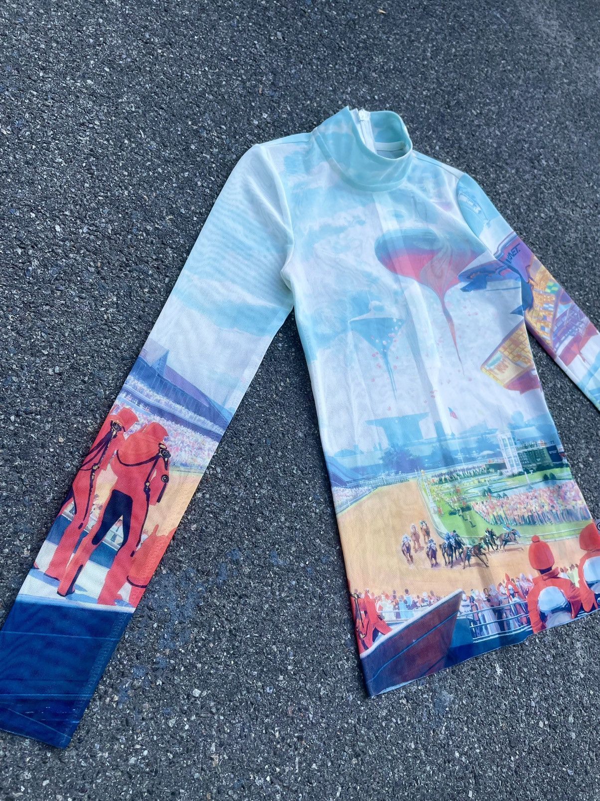 Opening Ceremony × Vintage Rare! Mesh Opening Ceremony x Syd Mead Art Long Sleeves Size US XS / EU 42 / 0 - 1 Thumbnail