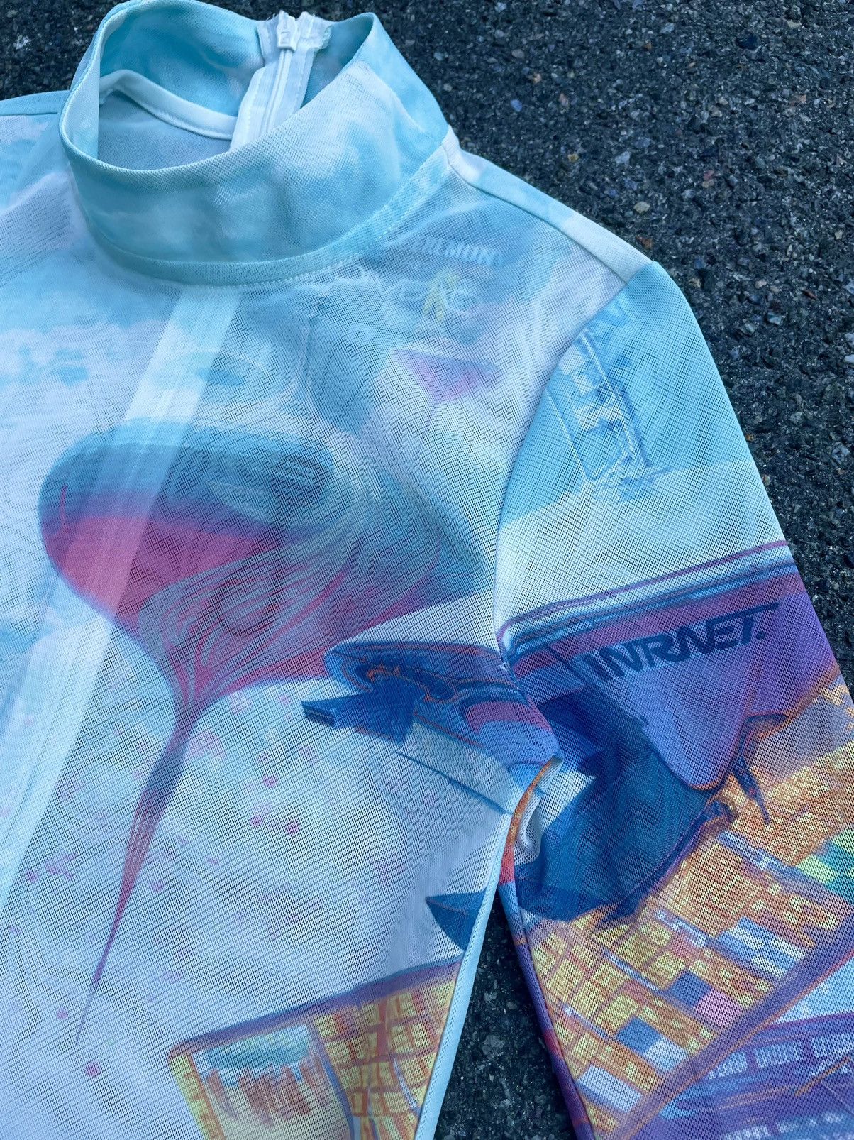 Opening Ceremony × Vintage Rare! Mesh Opening Ceremony x Syd Mead Art Long Sleeves Size US XS / EU 42 / 0 - 5 Thumbnail