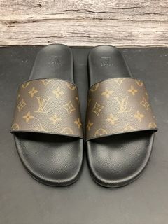$995 Louis Vuitton Men's Brown Leather Sandals Sz LV 8 US 9 AUTHENTIC😍