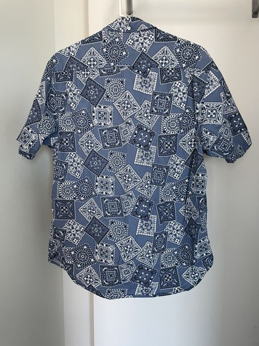 Blue bandana supreme short sleeve best sale button down