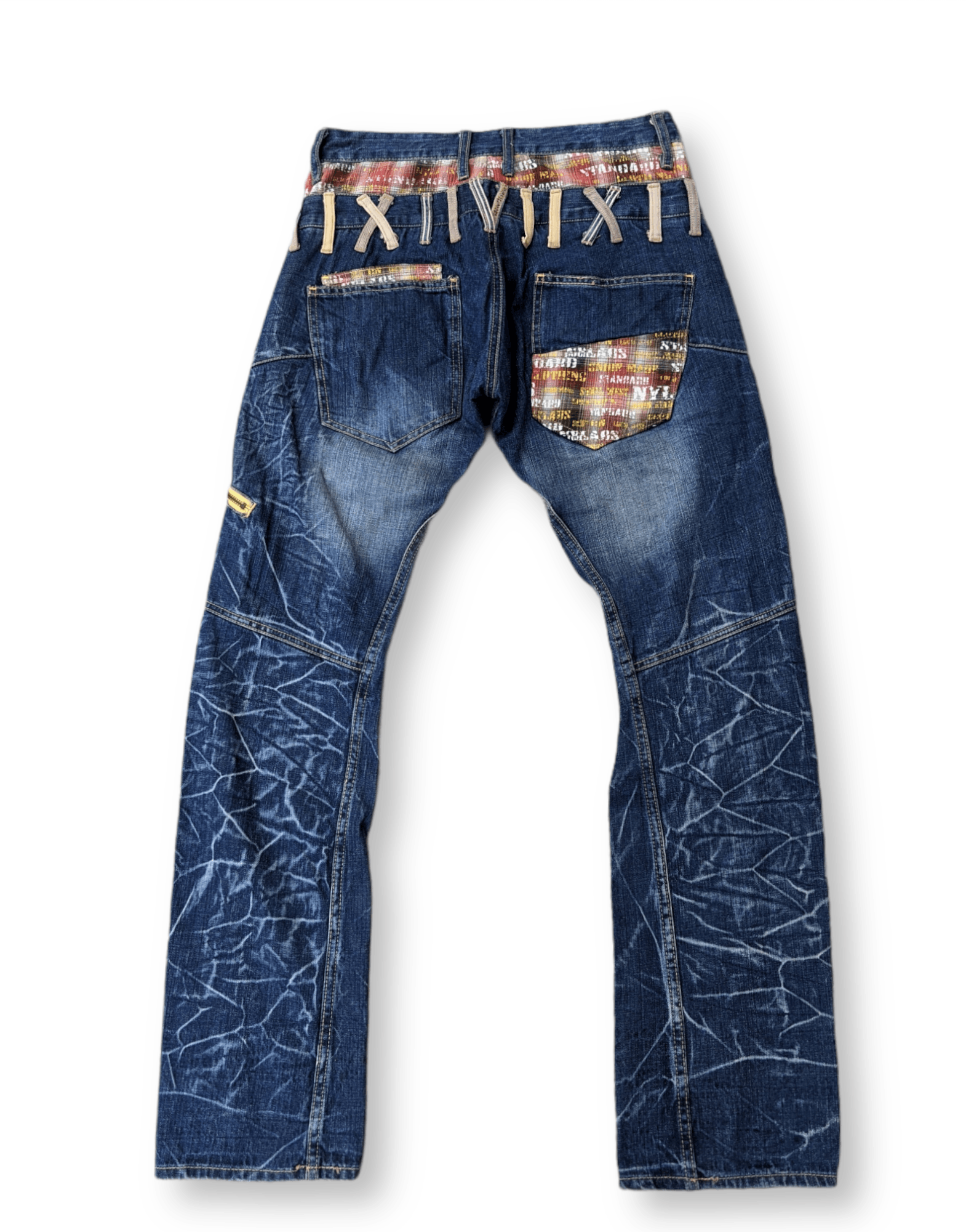 image of By Nylaus Double Waist Denim Jeans in Blue Denim, Men's (Size 30)