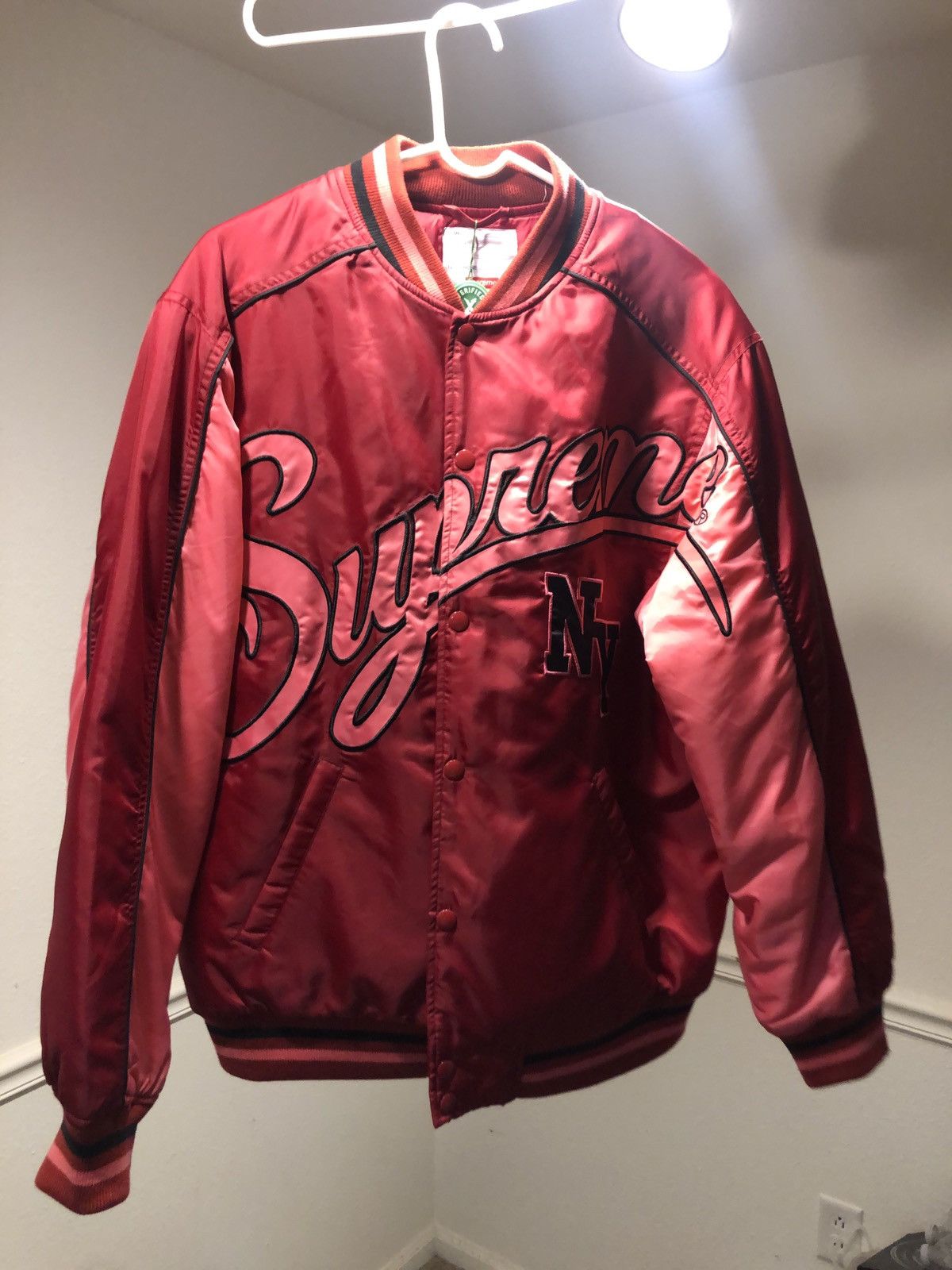 Supreme contrast script varsity hot sale jacket