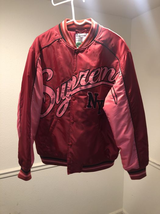 Supreme Supreme Contrast Script Varsity Jacket | Grailed