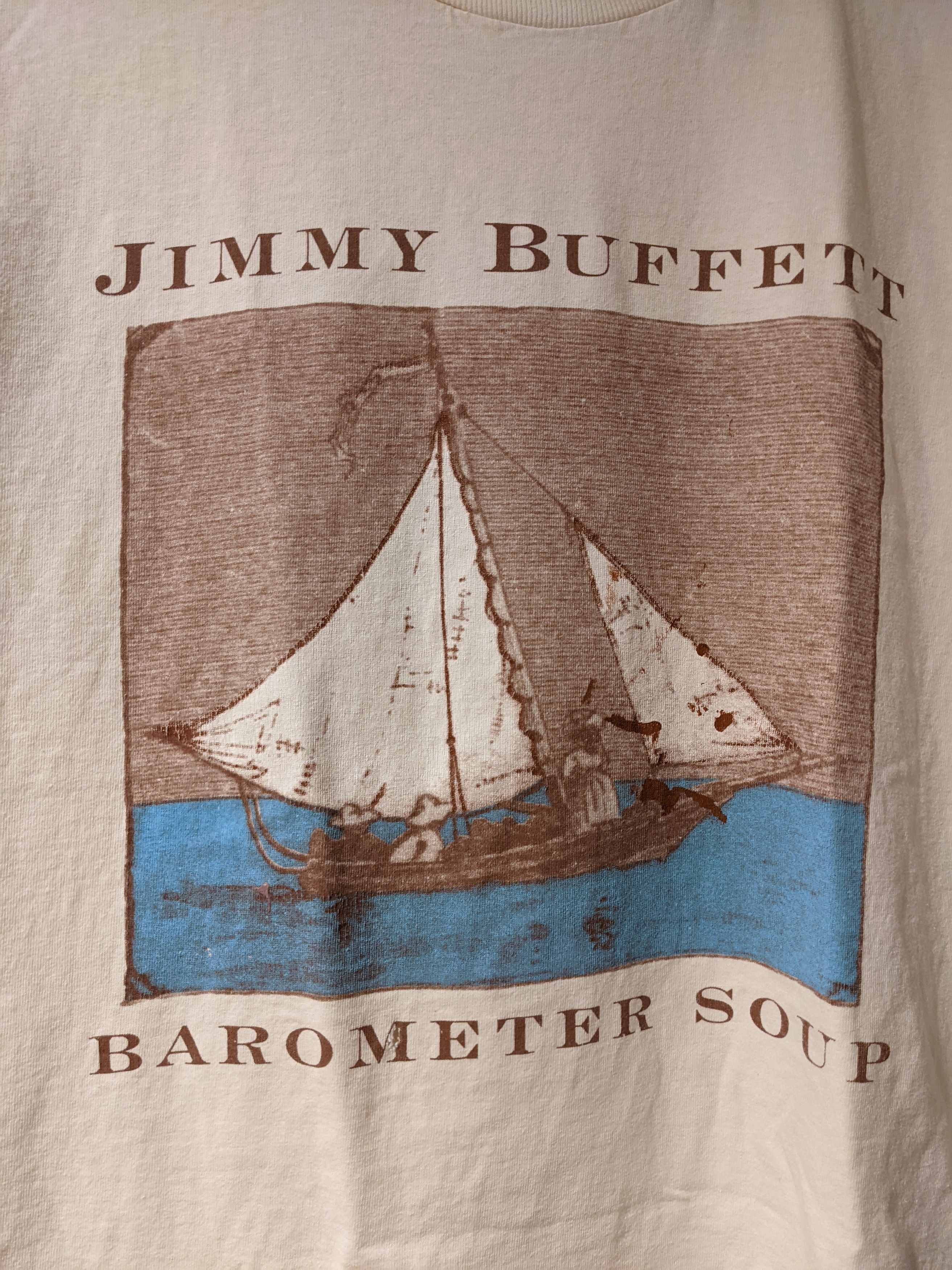 Band Tees Vintage 90's Jimmy Buffett Barometer Soup USA Made T-Shirt Size US L / EU 52-54 / 3 - 2 Thumbnail