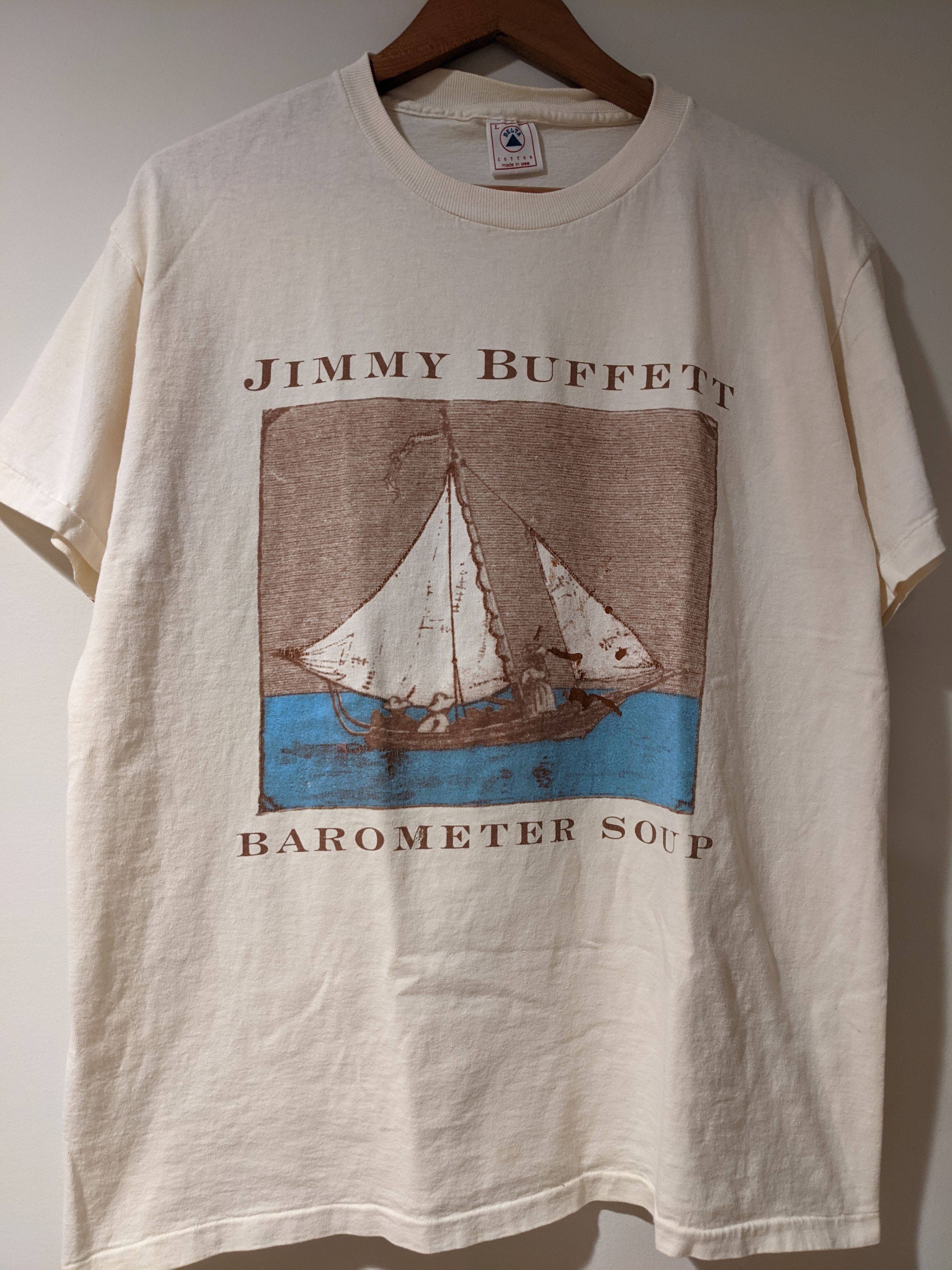Band Tees Vintage 90's Jimmy Buffett Barometer Soup USA Made T-Shirt Size US L / EU 52-54 / 3 - 1 Thumbnail