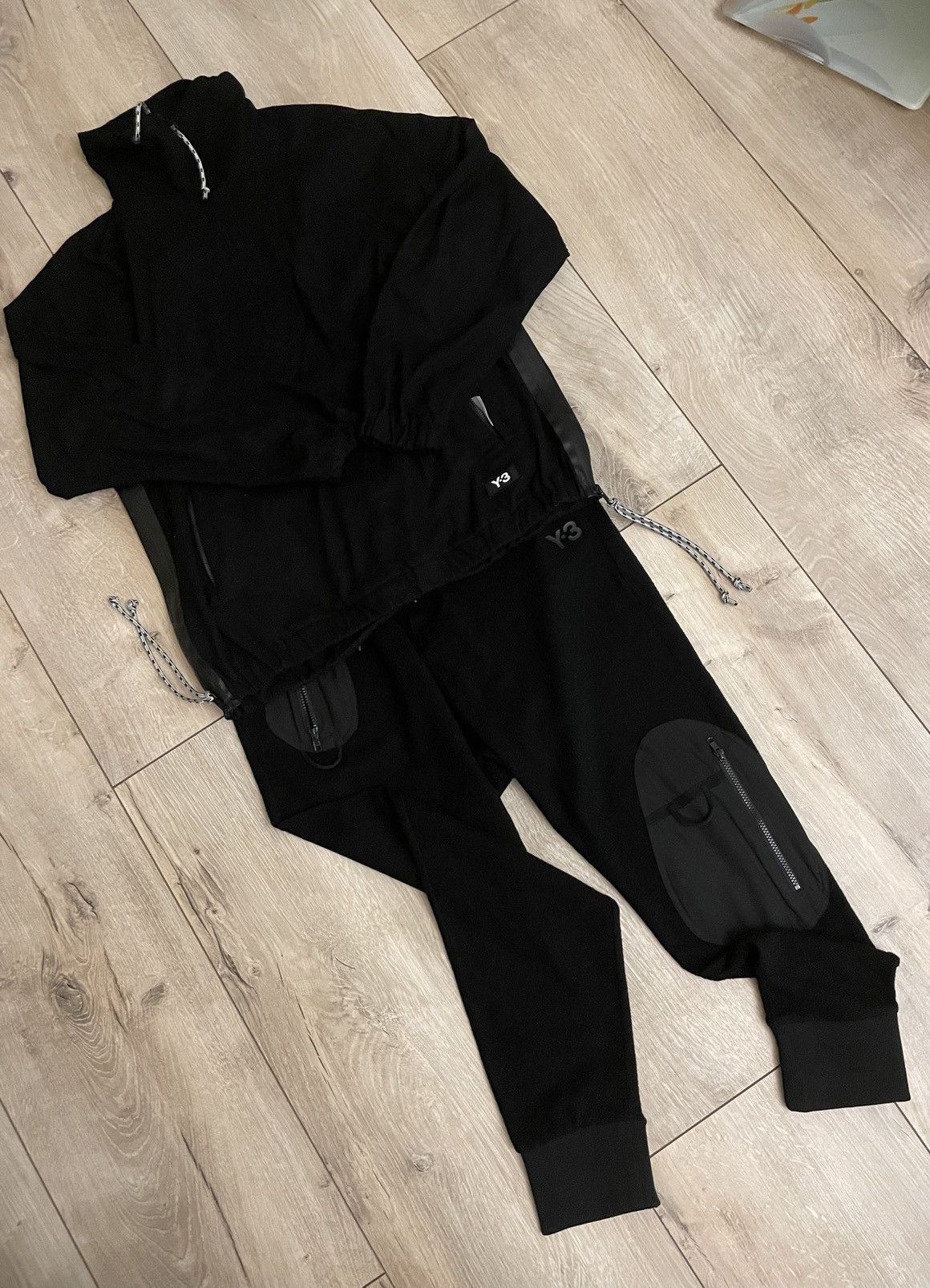 Y-3 × Yohji Yamamoto Y-3 suit band sweatshirt + wool jersey cuffed pants Size 50S - 1 Thumbnail