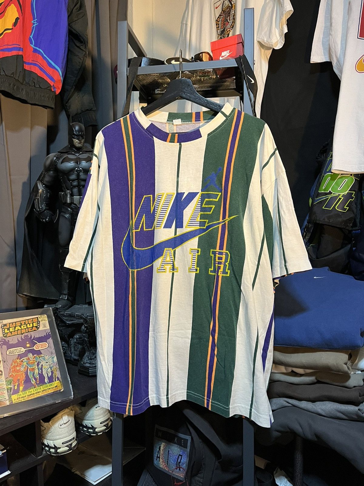 Nike Vintage Nike Air Jordan Stripped 90s Tee Size US XL / EU 56 / 4 - 2 Thumbnail