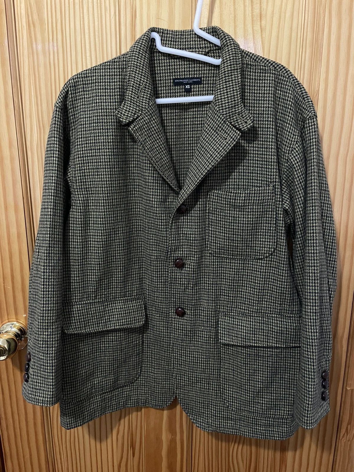 Engineered Garments Loiter Jacket - Wool Gunclub Check Tan Engineered Garments Loiter Jacket - Wool Gunclub Check Tan