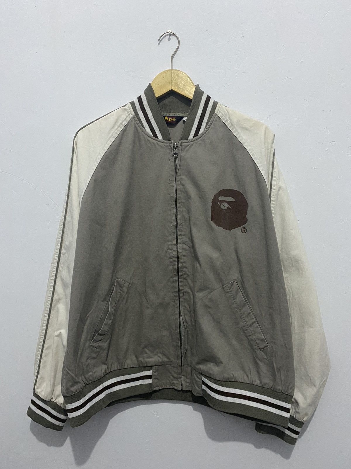 Bape Varsity Jacket orders Button Up WMNS GREY Vintage