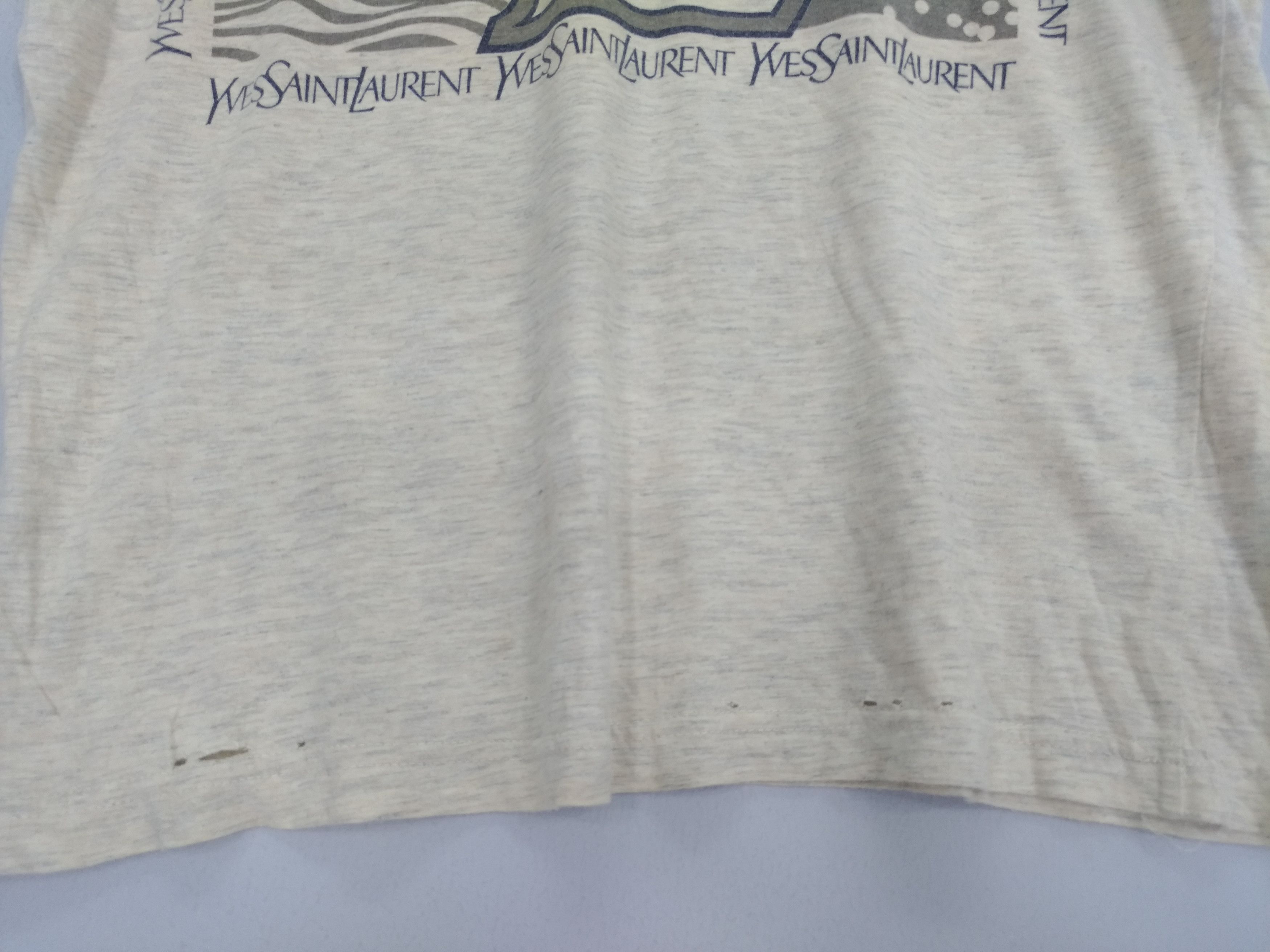 Yves Saint Laurent Heavy used YSL YvesSaintLaurent T-shirt Ringer Roundneck Size US M / EU 48-50 / 2 - 5 Thumbnail