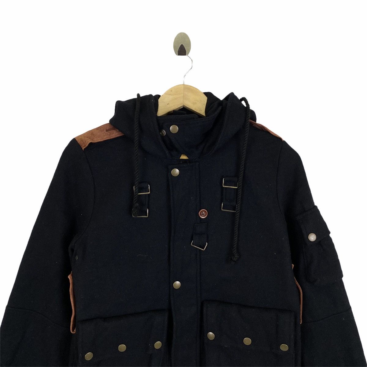 Pledge PLEDGE Japanese Brand Wool Workwear Design Hoodie Jacket Size US XS / EU 42 / 0 - 7 Thumbnail